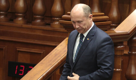 Abgesetzt: Der moldauische Expremier Valeriu Strelet am Tag des ...