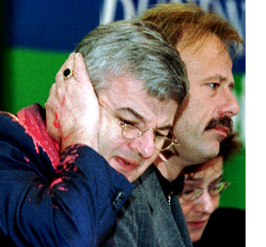Bielefeld, 13. Mai 1999: Joseph Fischer, Jürgen Trittin, Angelik...