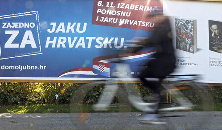 »Gemeinsam für ein starkes Kroatien«: Wahlplakat der rechtsnatio...