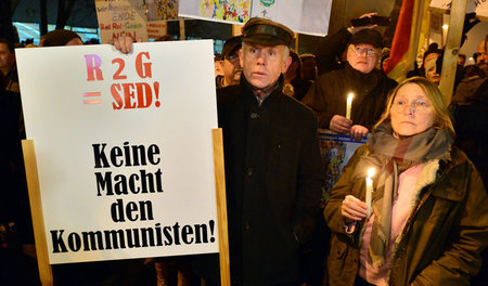 Demonstration gegen eine Linke-SPD-Landesregierung unter Führung...