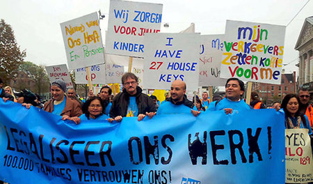 Demonstration der »Vereinigten migrantischen Hausarbeiter« in Am...