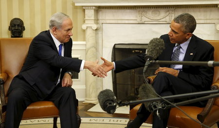 Israels Premier Netanjahu und US-Präsident Obama am Montag im We...
