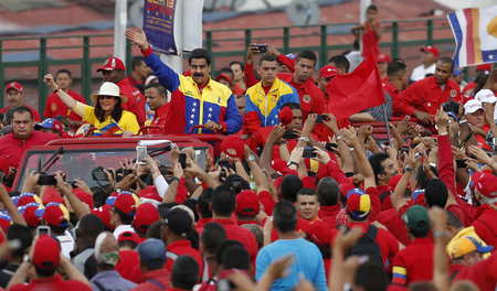 Präsident Nicolás Maduro am Donnerstag auf der Abschlusskundgebu... Präsident Nicolás Maduro am Donnerstag auf der Abschlusskundgebu...