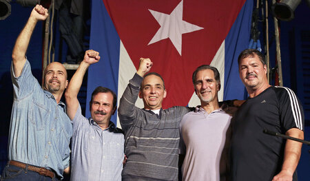 Bleiben kämpferisch: Die »Cuban Five« Gerardo Hernandez, Fernand...