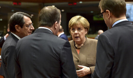 Bundeskanzlerin Merkel am Freitag im Gespräch mit Zyperns Präsid...
