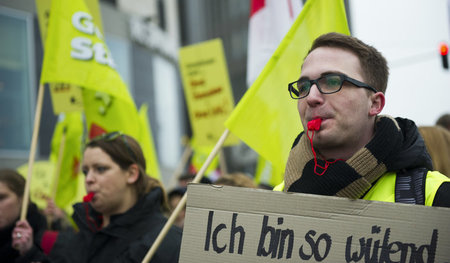 Streikkundgebungen von Lehrern wie hier am 11. März in Berlin wa...