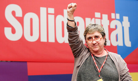 Maite Mola, Vizepräsidentin der Europäischen Linken, im Februar ... Maite Mola, Vizepräsidentin der Europäischen Linken, im Februar ...