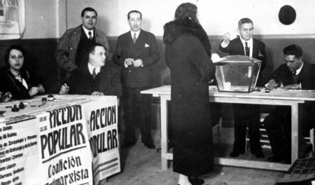 Eine Mehrheit stimmte für die Frente Popular: Wahllokal in Madri...