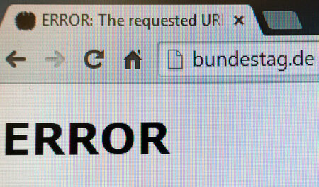 Fehleranzeige beim Aufrufen der Parlamentswebseite am 7. Januar ...