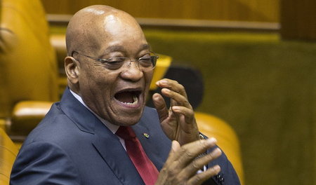 Lässt sich nicht lächerlich machen: Jacob Zuma bei einer Fragest...