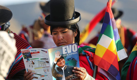 Am 21. Oktober feierten die Anhänger von Evo Morales, dass er nu...
