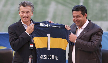 Hoher Besuch: Argentiniens Präsident Mauricio Macri (links) mit ...