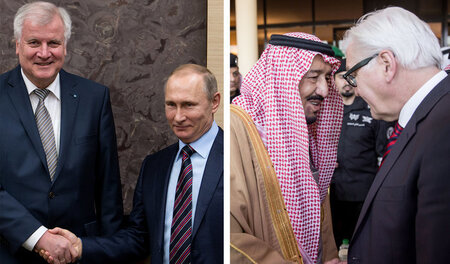 Bayerns Ministerpräsident Horst Seehofer in Moskau mit Präsident...