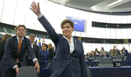 Stellt sich am heutigen Freitag in Berlin vor: Beata Szydlo, hie... Stellt sich am heutigen Freitag in Berlin vor: Beata Szydlo, hie...