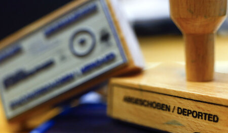 Stempel der Bundespolizei, fotografiert in Rosenheim, Januar 201...