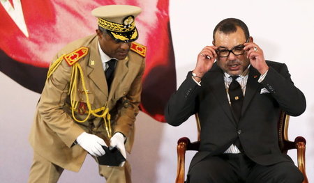 König Mohammed VI. am 2. Juni 2015 bei einem Besuch in Abidjan/E...
