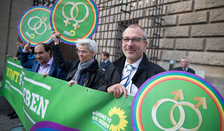 Volker Beck (Grüne) im September 2015 vor dem Bundesrat in Berli...