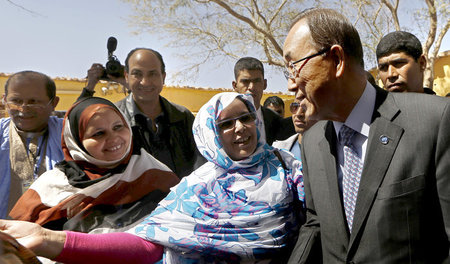 In Tindouf wird UN-Generalsekretär Ban Ki Moon auch von Vertrete...