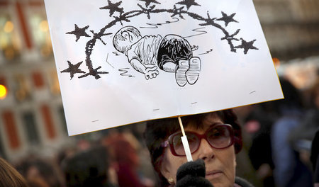 Demonstration gegen die Flüchtlingspolitik der EU am Mittwoch in...