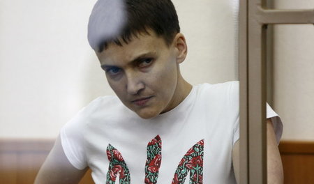 Nadija Sawtschenko am 9. März im Gerichtssaal