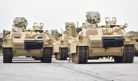US-Panzer auf dem Gelände einer US-Kaserne in Mannheim