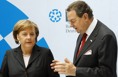 BDI-Chef Thumann und Kanzlerin Merkel (20.3.2007 in Berlin)
