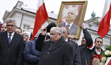 Jaroslaw Kaczynski bei einer Gedenkveranstaltung im Februar vor ...