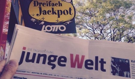 Eine Ausgabe der jW, gesichtet in Graz …