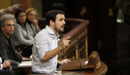 IU-Chef Alberto Garzón am 4. März im Parlament in Madrid