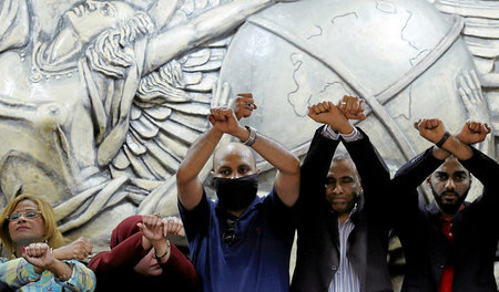 Protest ägyptischer Journalisten am Dienstag in Kairo