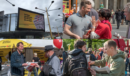 In der Offensive: jW-Werbung in Graz, Verteiler unserer Zeitung ...