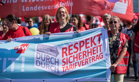 Am Donnerstag streikten die angestellten Lehrkräfte in Berlin wä...