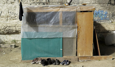 Not in Rom: Behausung von Obdachlosen in der italienischen Haupt...