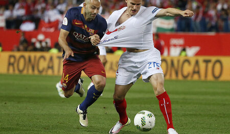 An der andalusischen Zahlstelle verliert Javier Mascherano die G...