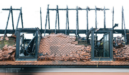 Dachstuhl eines ehemaligen Hotels in Bautzen, das als Heim für G...