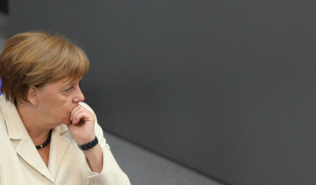 Kanzlerin Angela Merkel (CDU) sieht Russland weiter als Quell al...