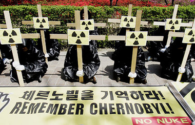 Atomkraftgegner am Dienstag in  Südkorea