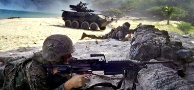 US-Truppen bei einer Landungsoperation auf den Philippinen US-Truppen bei einer Landungsoperation auf den Philippinen