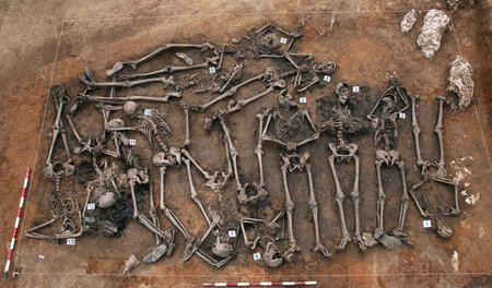 Gefesselte Hände: Die Gebeine von 14 Erschossenen im Massengrab ...