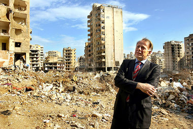 Bomben, wiederaufbauen: Jürgen Trittin; 2006 in West-Beirut