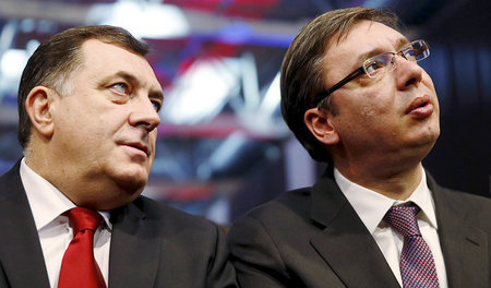 Gemeinsame Feier: Milorad Dodik empfängt den serbischen Premierm... Gemeinsame Feier: Milorad Dodik empfängt den serbischen Premierm...