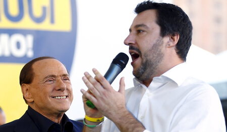 Faschistisches Duett: Silvio Berlusconi und Lega-Nord-Chef Matte... Faschistisches Duett: Silvio Berlusconi und Lega-Nord-Chef Matte...