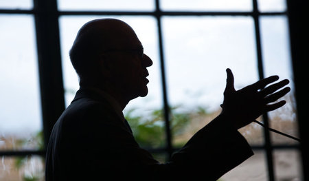Deckte das Treiben: Bundestagspräsident Lammert im Schattenriss