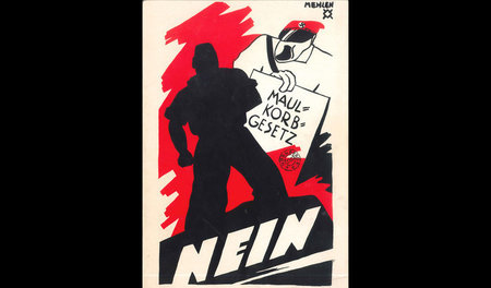 Flugblatt aus dem Jahr 1935: Mit Hilfedes »Maulkorbgesetzes« sol...