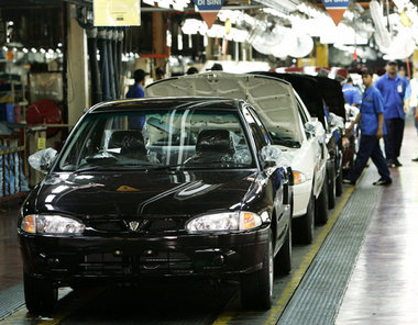 Automobilproduktion in Shah Alam bei Kuala Lumpur in Malaysia Automobilproduktion in Shah Alam bei Kuala Lumpur in Malaysia