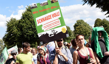 »Schnauze voll« hieß es auch bei den Klimaaktivisten, wie hier z...