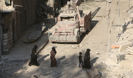 Leben in Trümmern: Einwohner am 18. August in Aleppo