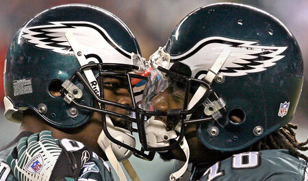 Martialische Wracks: Lito Sheppard (l.) und Donté Stallworth von...
