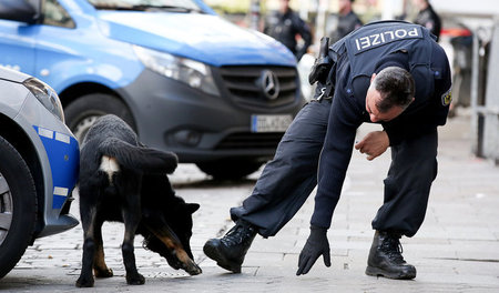 Schnüffler am Werk: Polizeieinsatz in der Hamburger Hafenstrasse...