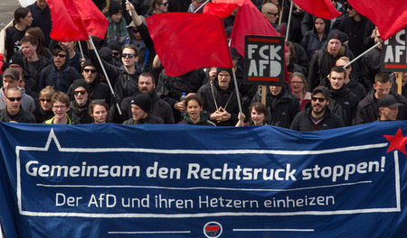 Ein Stinkefinger reicht nicht: Protest gegen den Stuttgarter AfD... Ein Stinkefinger reicht nicht: Protest gegen den Stuttgarter AfD...